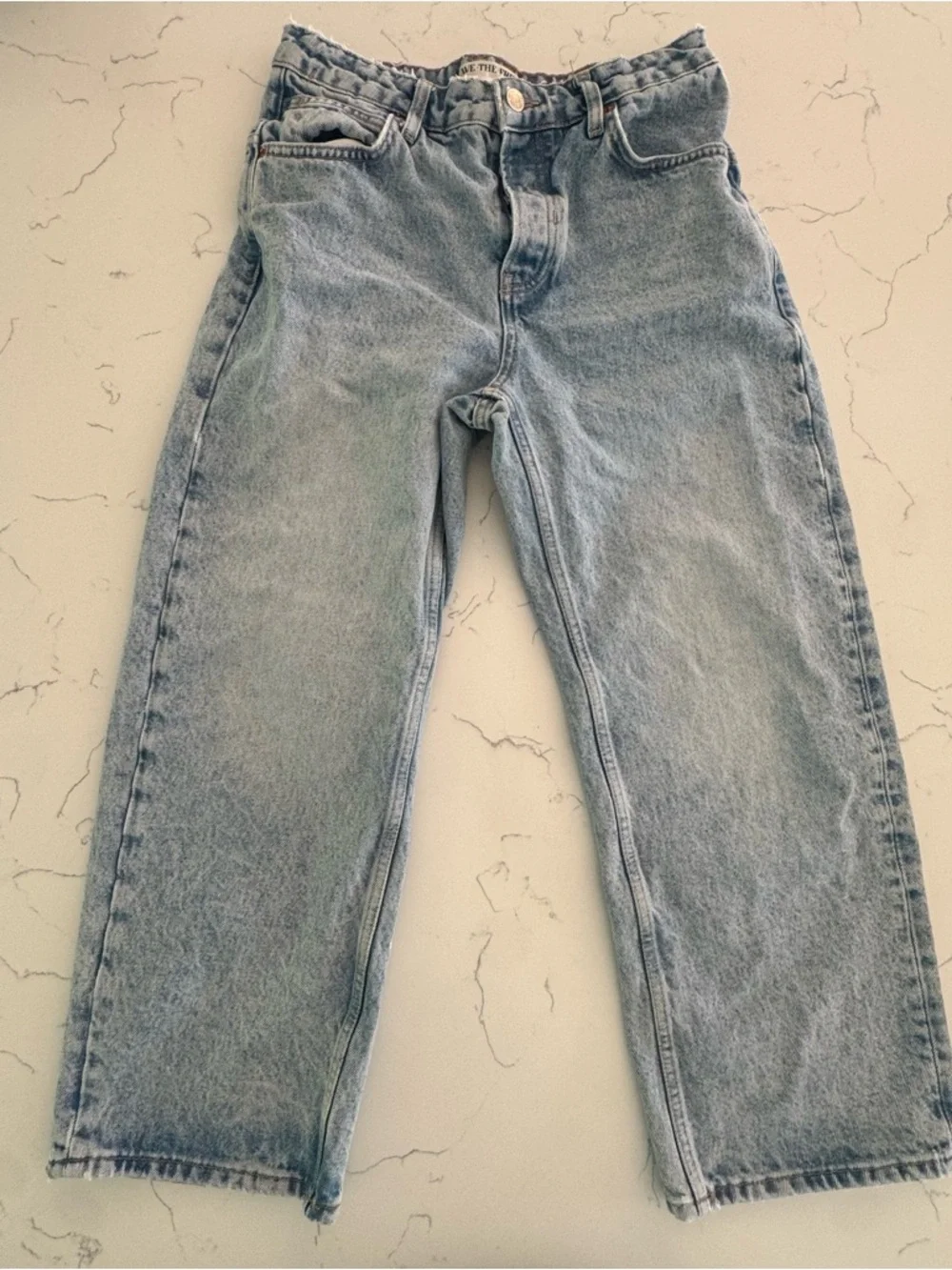 We The Free Deep Trance Dropped Boyfriend Jeans 25 Light Wash Cropped Wide Leg - Picture 2 of 9
